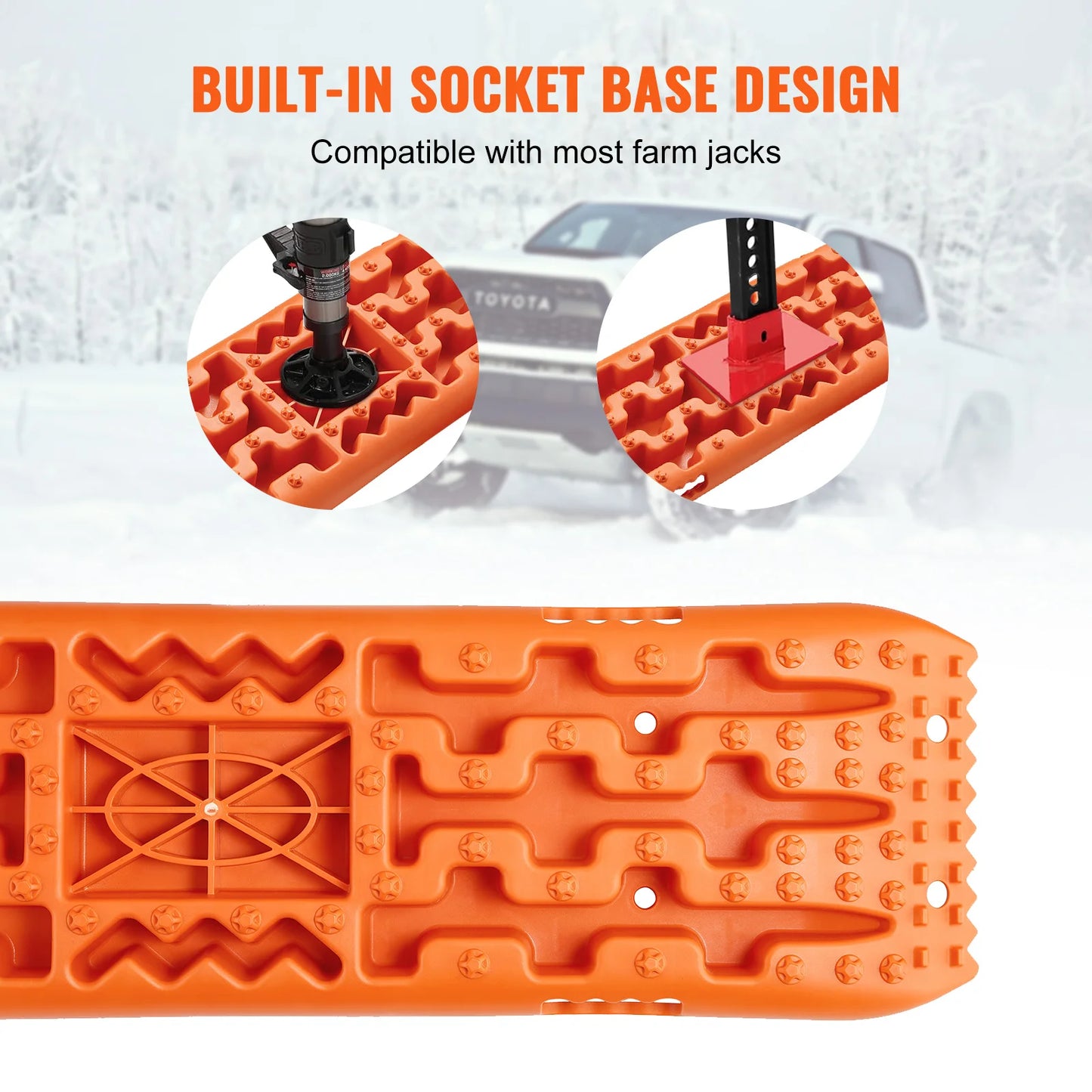 10 TON Traction Boards with PP Material Recovery Boards for Off-Road Vehicle Car Pickup SUV RV Pair Tire Traction Mats