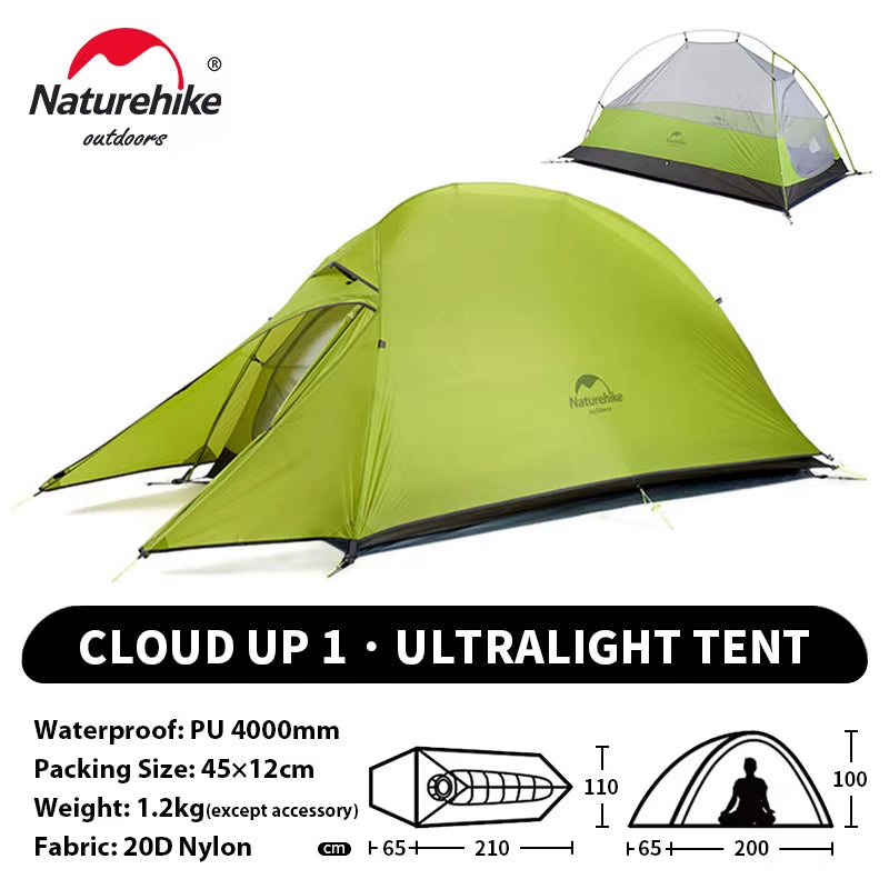 Cloud up 1 Upgraded Tent Ultralight Camping Tent Waterproof Outdoor Hiking Travel Tent Backpacking Cycling Tent