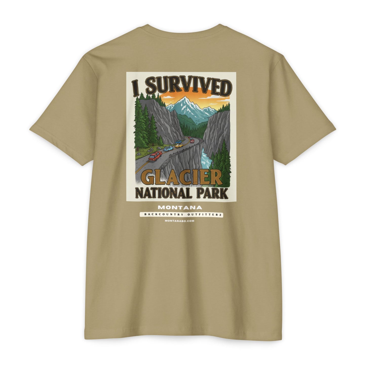Adventure T-Shirt - I Survived Glacier National Park, Travel Shirt, Nature Lover Gift, Outdoor Tee, Hiking Apparel