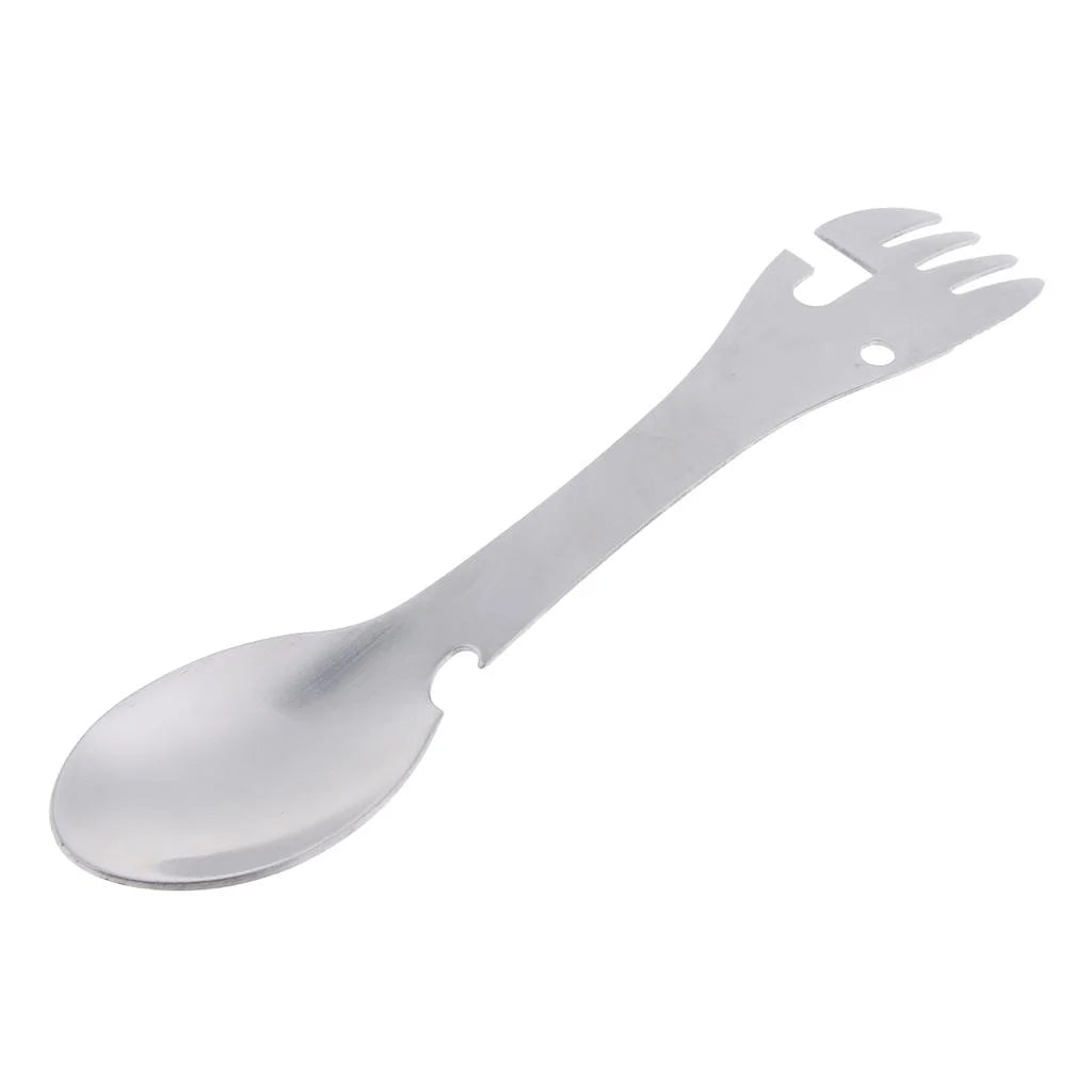 Multifunctional Camping Spork Titanium Stainless Steel Portable Outdoor Camping Survival Cookware Utensils