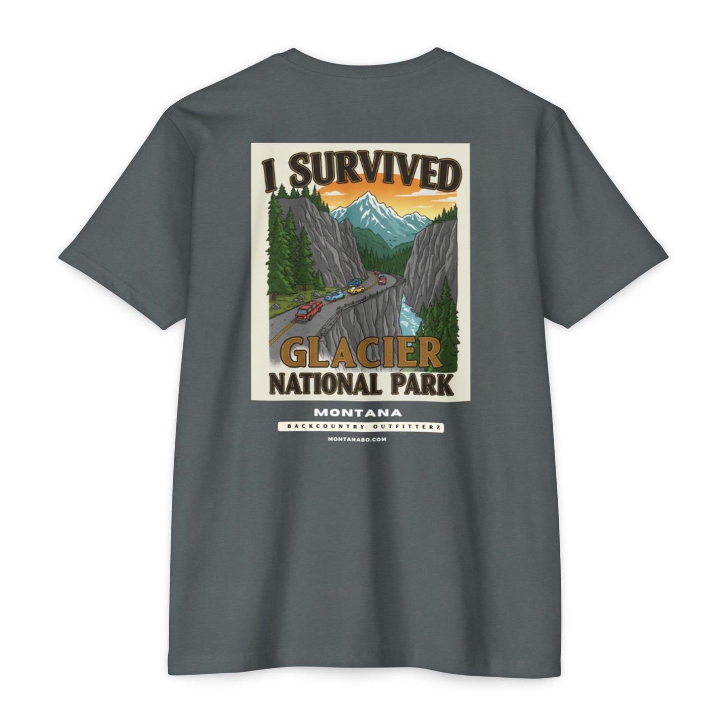 Adventure T-Shirt - I Survived Glacier National Park, Travel Shirt, Nature Lover Gift, Outdoor Tee, Hiking Apparel