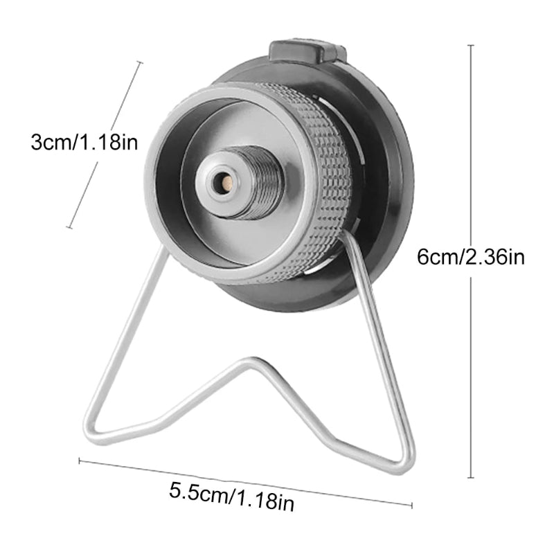 Butane Adapter with Bracket Outdoor Butane Gas Conversion Joint Camping Stove Adapter Screw Valve Output Nozzle Bottle Adapter