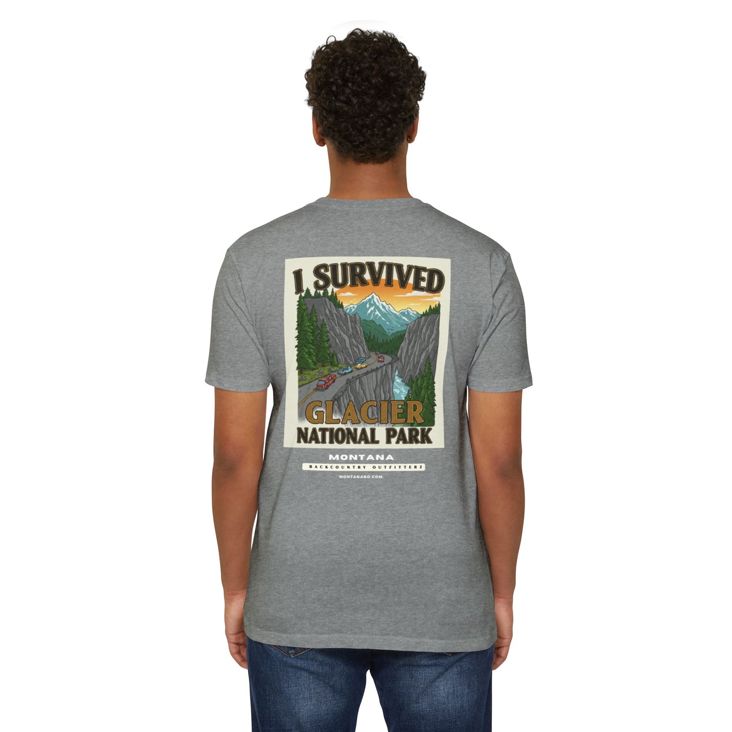 Adventure T-Shirt - I Survived Glacier National Park, Travel Shirt, Nature Lover Gift, Outdoor Tee, Hiking Apparel