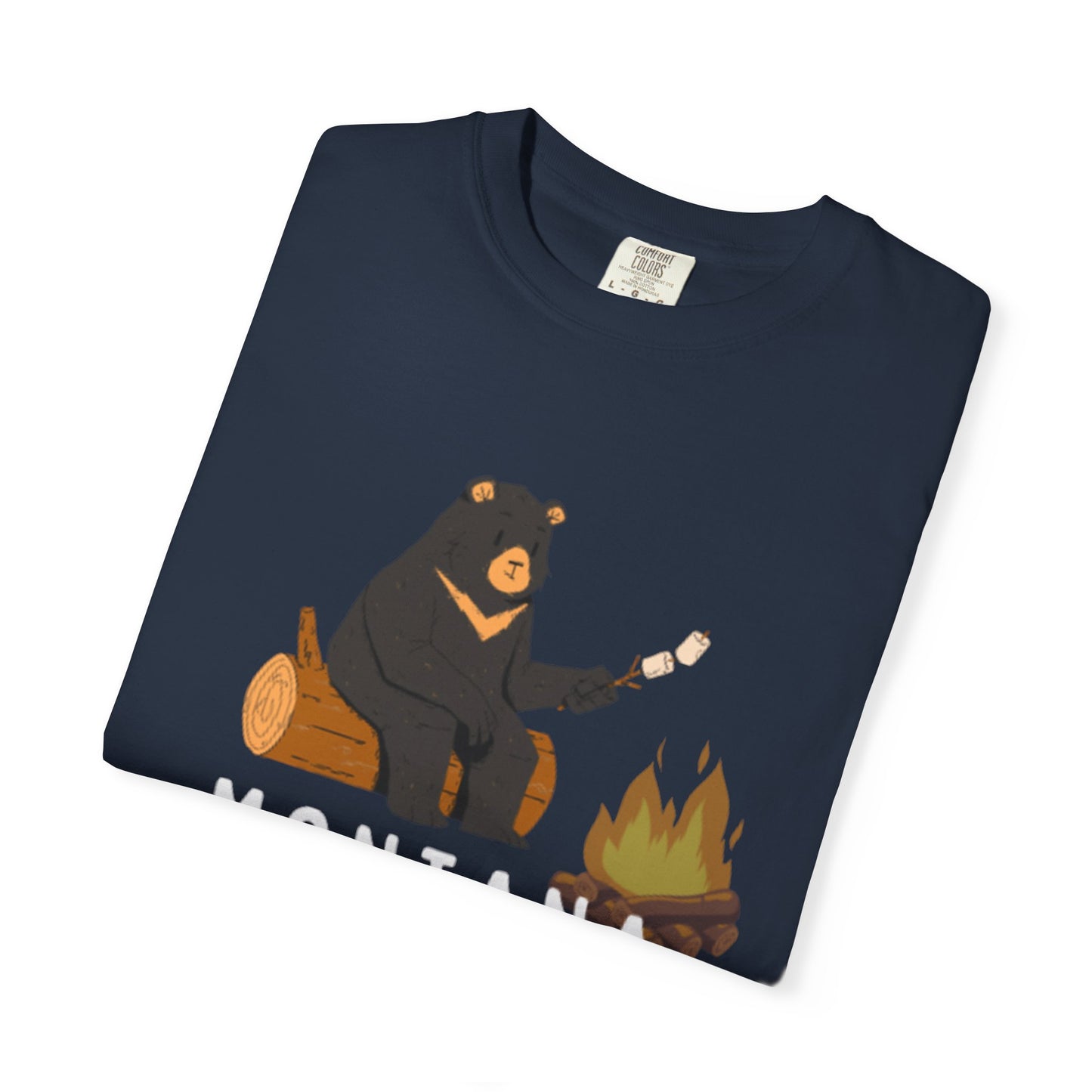 MBO's Bear Camping T-shirt | Unisex Garment-Dyed Tee, Outdoor Adventure Shirt, Camping Gift, Nature Lover Apparel, Montana Outfits