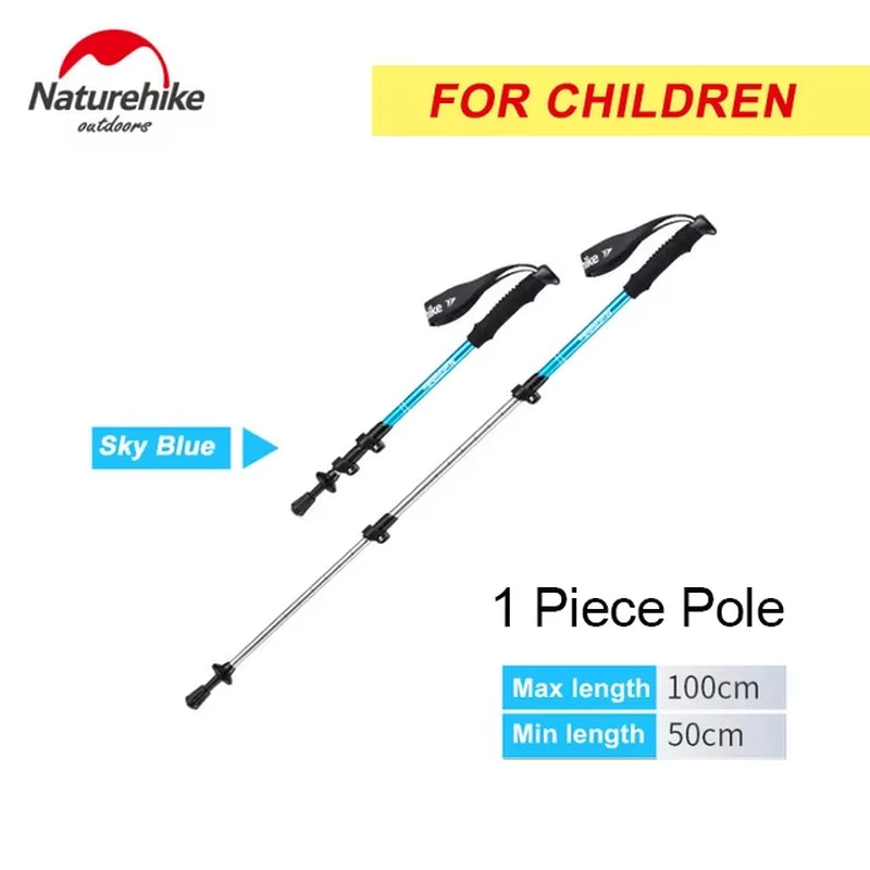 Outdoor Walking Stick Aluminum Alloy Alpenstock Telescopic Hiking Trekking Pole for Adult Kids Women Men Children
