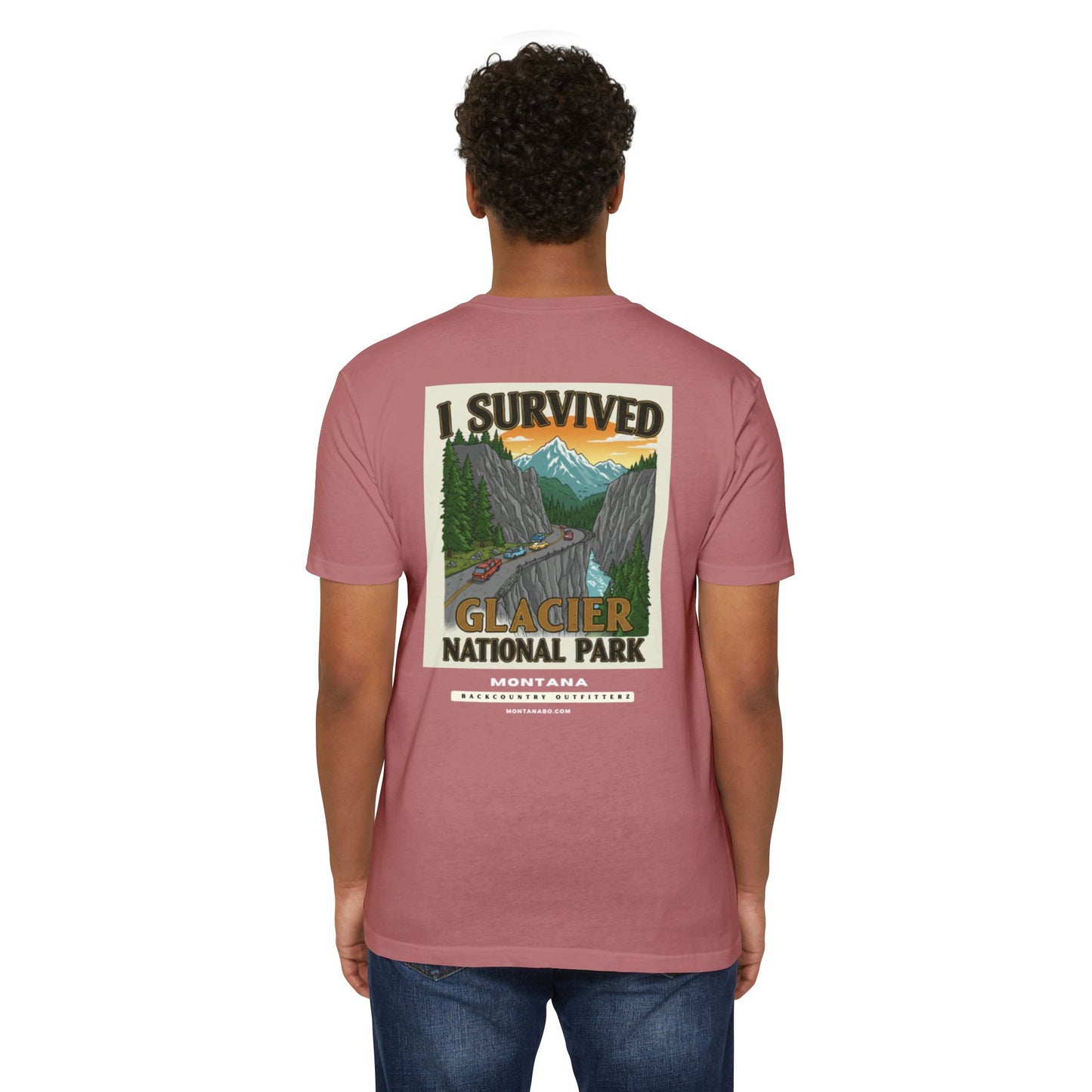 Adventure T-Shirt - I Survived Glacier National Park, Travel Shirt, Nature Lover Gift, Outdoor Tee, Hiking Apparel