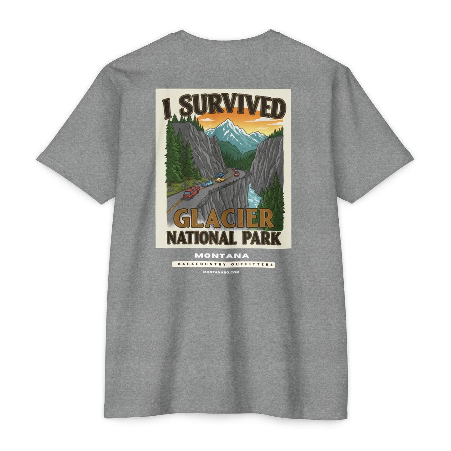 Adventure T-Shirt - I Survived Glacier National Park, Travel Shirt, Nature Lover Gift, Outdoor Tee, Hiking Apparel