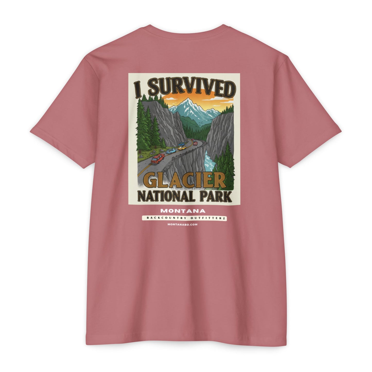 Adventure T-Shirt - I Survived Glacier National Park, Travel Shirt, Nature Lover Gift, Outdoor Tee, Hiking Apparel