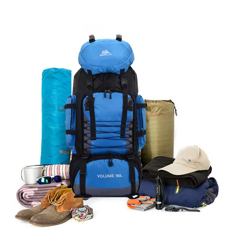 90L Large Capacity Outdoor Backpack Waterproof Mountaineering Camping Trekking Hiking Backpack Rucksack Travel Sport Blaso Bag