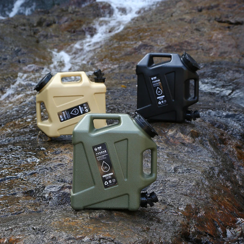 10/12L Camping Water Container Outdoor Water Bucket Large Capacity Portable Water Bag Detachable Faucet Picnic Drive Water Tank