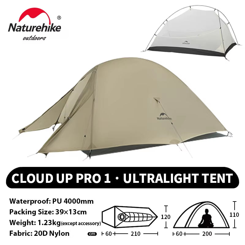 Cloud up 1 Upgraded Tent Ultralight Camping Tent Waterproof Outdoor Hiking Travel Tent Backpacking Cycling Tent