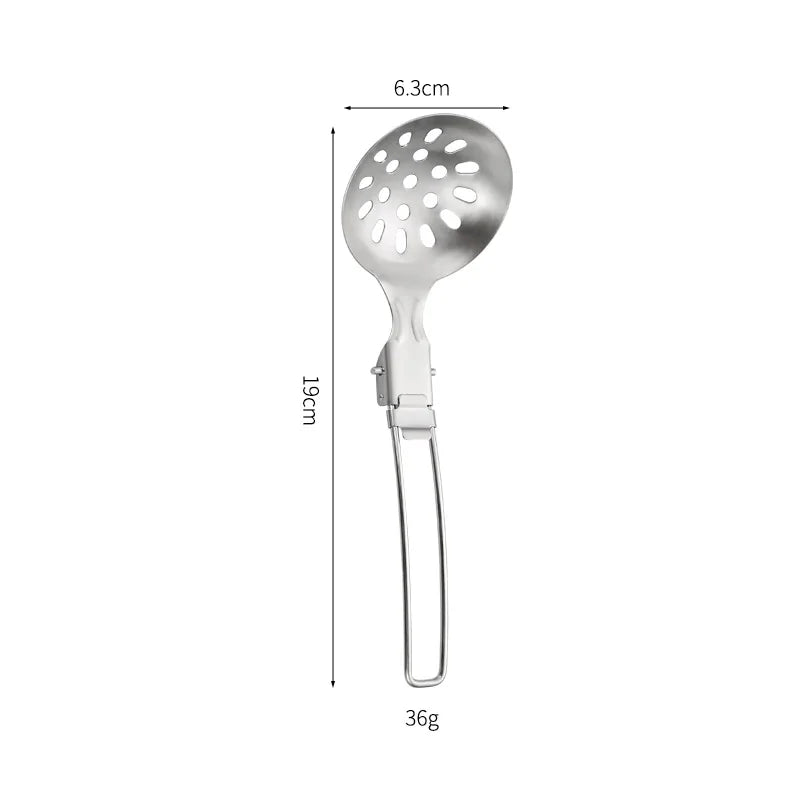 304 Stainless Steel Outdoor Portable Folding Kitchenware Outdoor Multifunctional Camping Cookware Picnic Shovel Spoon