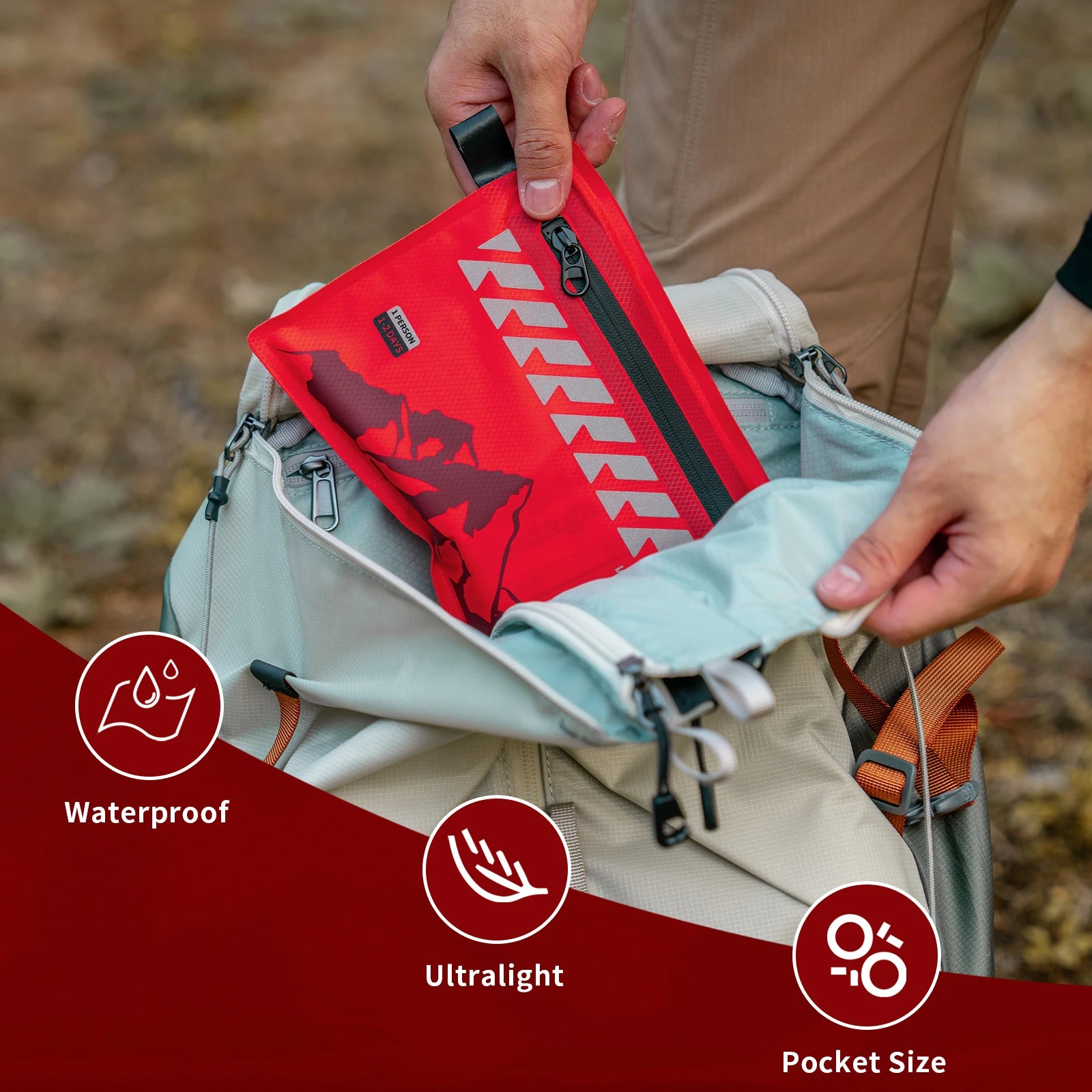 Small First Aid Kit  Ultralight Waterproof Medical Kit for Hiking Camping Backpacking Cycling Travel Vehicles 105PC