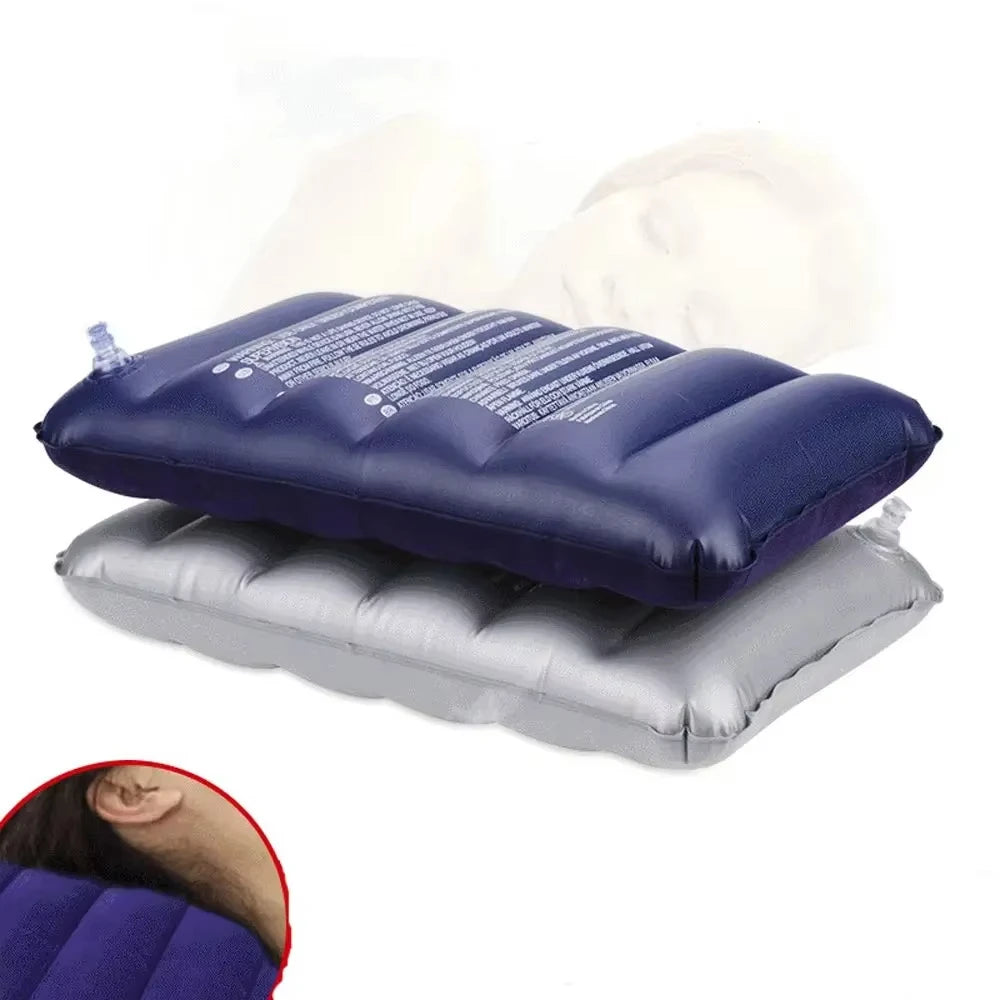 Inflatable Air Pillow Bed Sleeping Camping Pillow Cushion Portable Ultralight Travel Beach Plane Head Rest Support Pillows