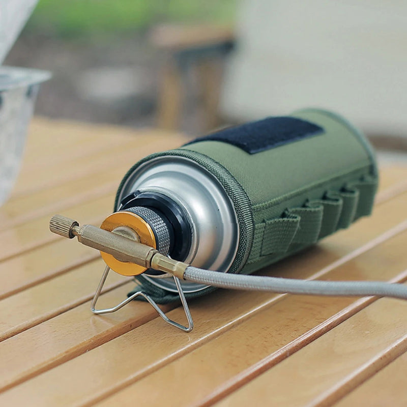 Butane Adapter with Bracket Outdoor Butane Gas Conversion Joint Camping Stove Adapter Screw Valve Output Nozzle Bottle Adapter