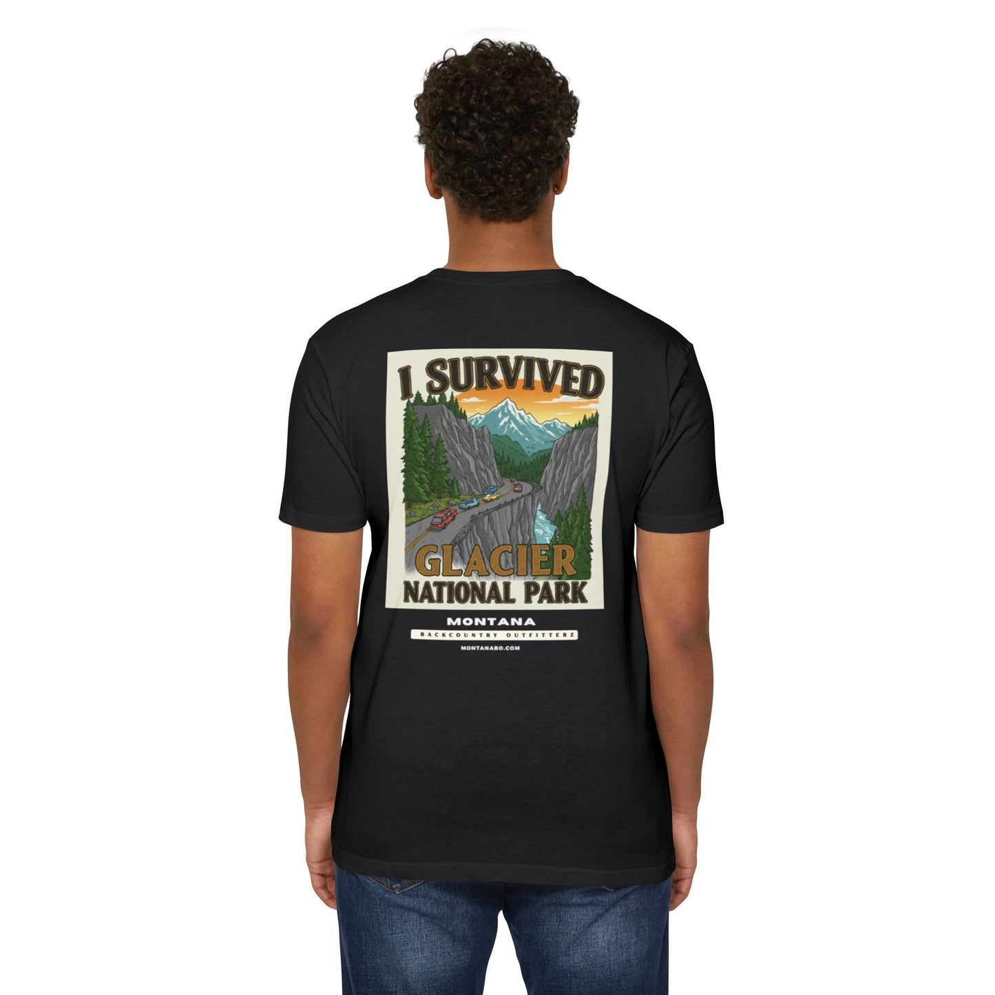 Adventure T-Shirt - I Survived Glacier National Park, Travel Shirt, Nature Lover Gift, Outdoor Tee, Hiking Apparel