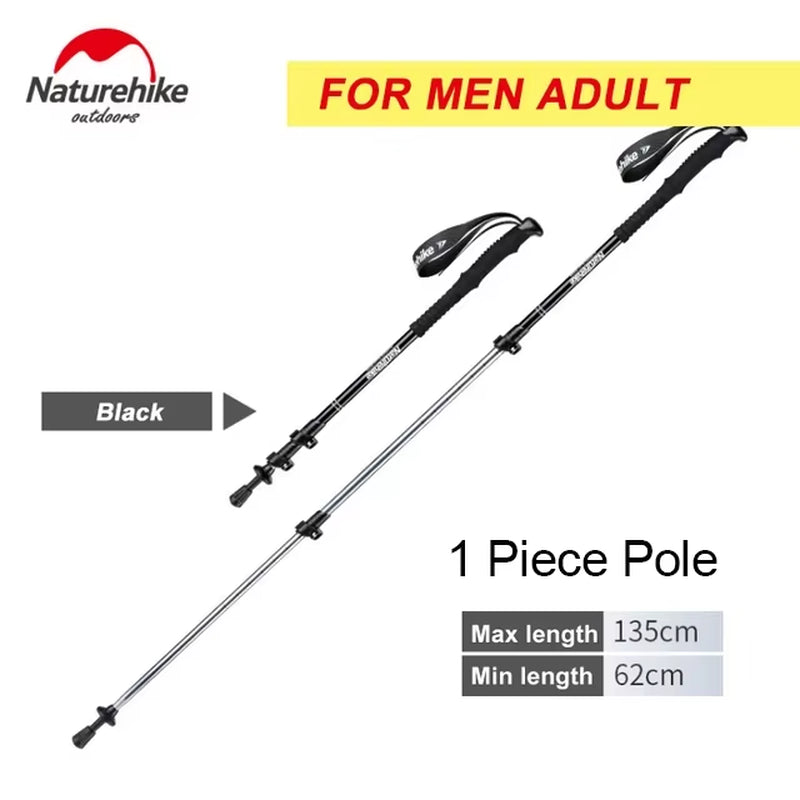 Outdoor Walking Stick Aluminum Alloy Alpenstock Telescopic Hiking Trekking Pole for Adult Kids Women Men Children