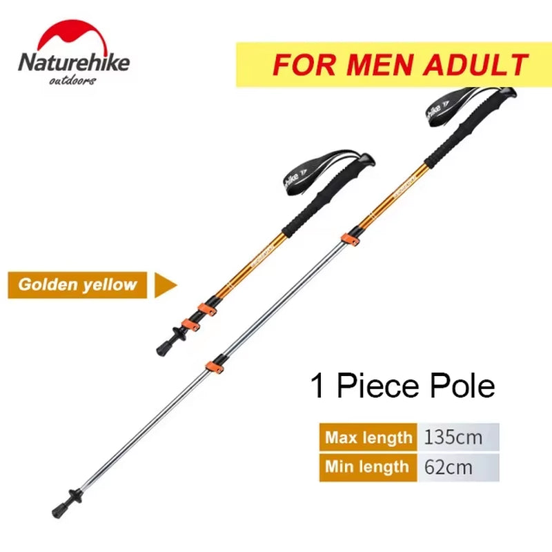 Outdoor Walking Stick Aluminum Alloy Alpenstock Telescopic Hiking Trekking Pole for Adult Kids Women Men Children
