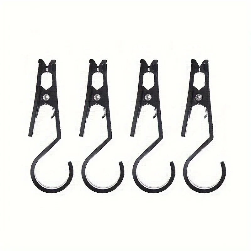 4Pcs Portable Outdoor Canopy Clip - Multifunctional Hook Rack for Camping, Travel Hanging Clothes, Etc