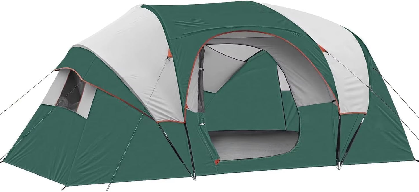 HIKERGARDEN 10 Person Camping Tent - Portable Easy Set up Family Tent for Camp, Windproof Fabric Dome Tent Outdoor for Hiking