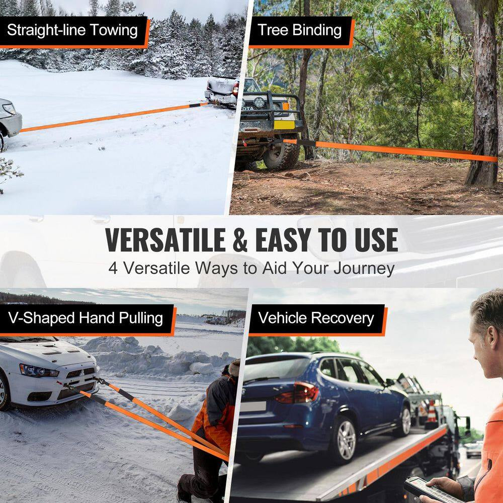 Off-Road Recovery Kit, 30000 Lbs. Tow Straps, 44092 Lbs. D-Ring Shackles, 3 In. X 30 Ft., Heavy Duty Winch Recovery Kit