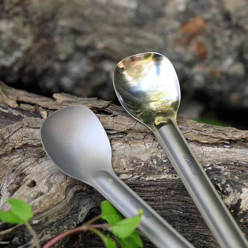 Titanium Long Handle Spork Spoon Cutlery Ultralight Tableware Outdoors Portable Dinnerware Camping Equipment
