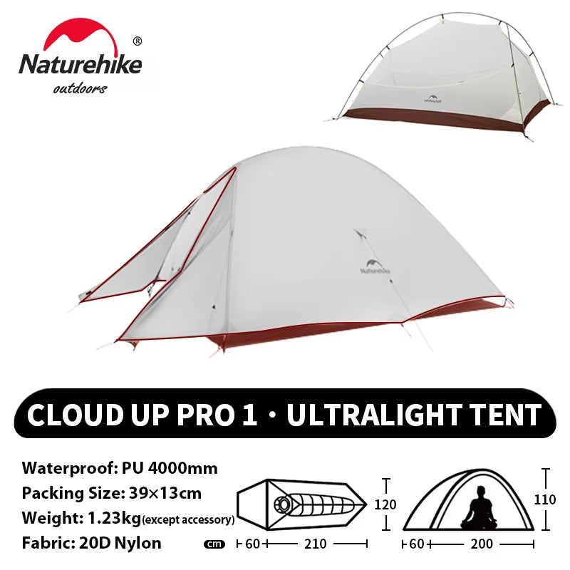 Cloud up 1 Upgraded Tent Ultralight Camping Tent Waterproof Outdoor Hiking Travel Tent Backpacking Cycling Tent