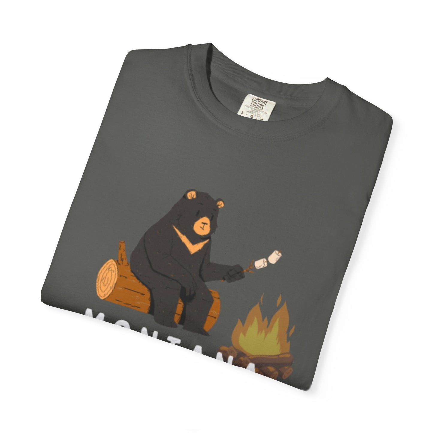 MBO's Bear Camping T-shirt | Unisex Garment-Dyed Tee, Outdoor Adventure Shirt, Camping Gift, Nature Lover Apparel, Montana Outfits