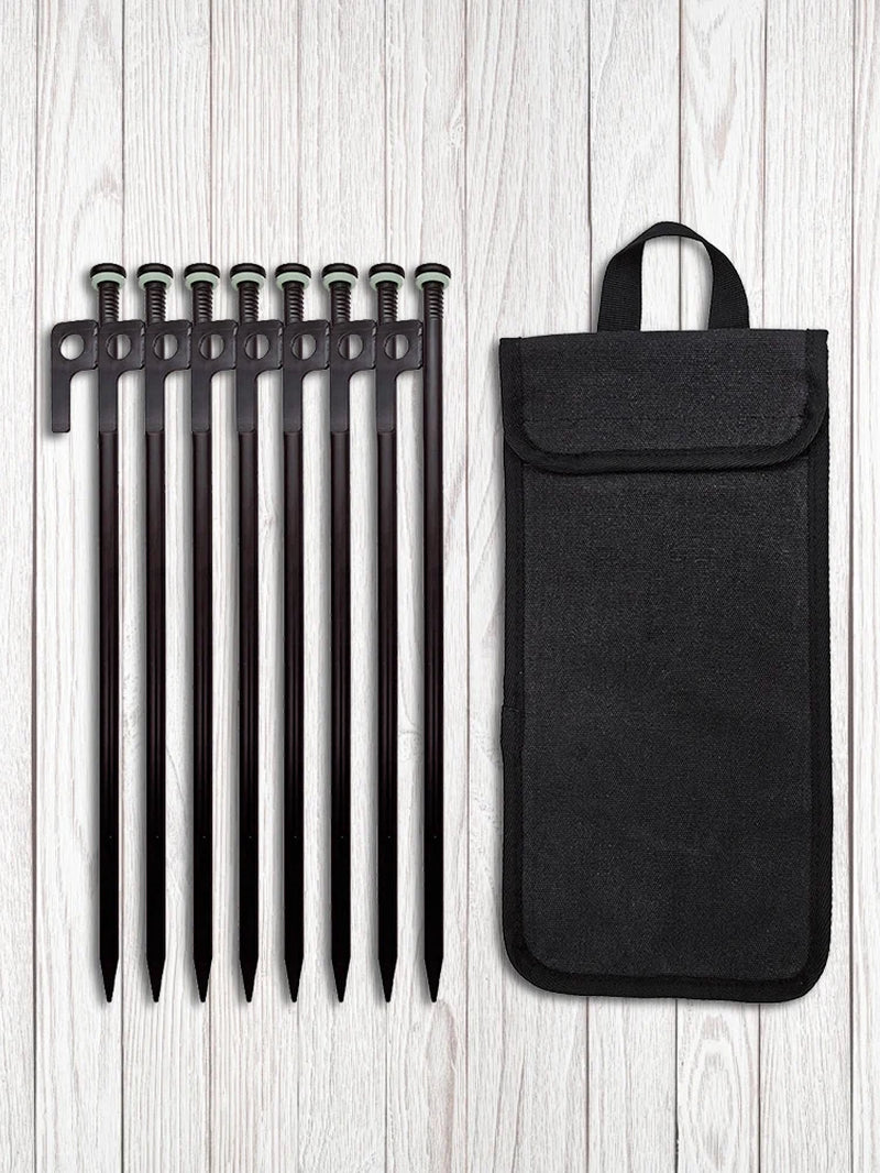 4/8Pcs Tent Stakes Forged Steel Tent Pegs Heavy Duty Ground Stakes 30Cm Ground Anchors with Storage Bag for Camping Picnic