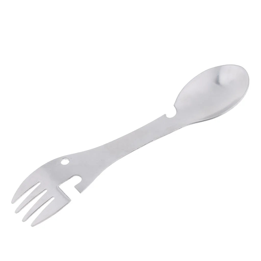 Multifunctional Camping Spork Titanium Stainless Steel Portable Outdoor Camping Survival Cookware Utensils