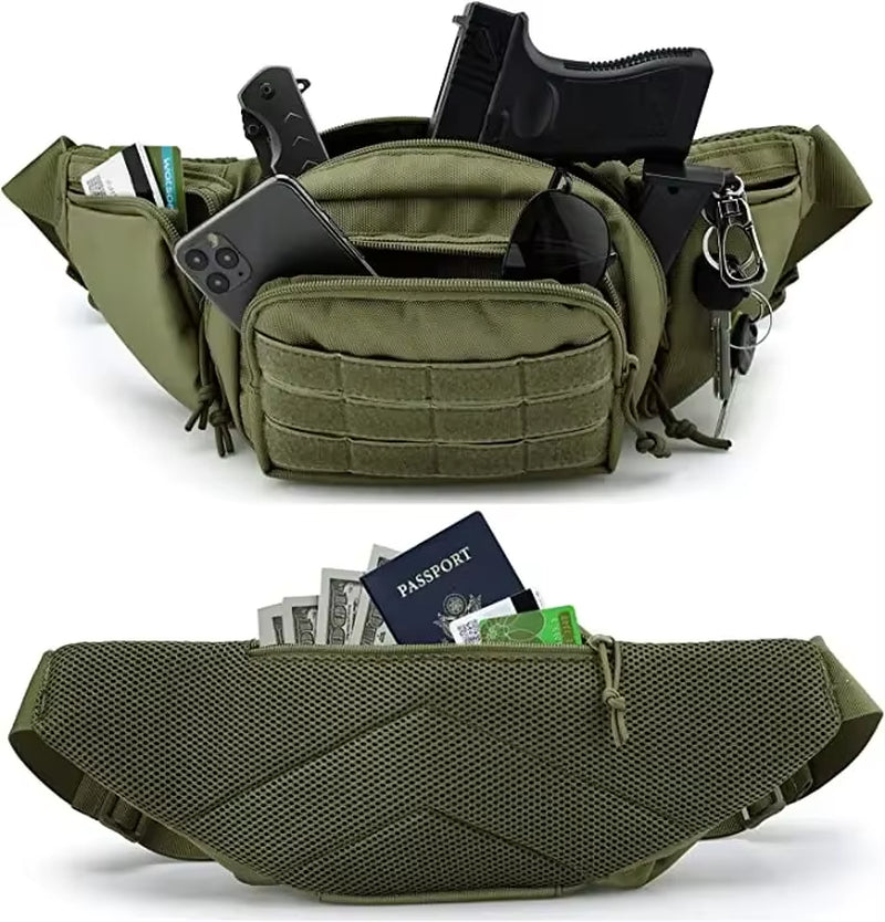 Hunting Waist Bag Men'S Tactical Fanny Pack Water-Proof Molle Hiking Climbing Mobile Phone Belt Pack Outdoor Sport Combat Bags