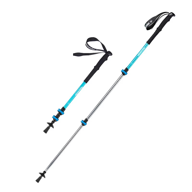 Outdoor Walking Stick Aluminum Alloy Alpenstock Telescopic Hiking Trekking Pole for Adult Kids Women Men Children