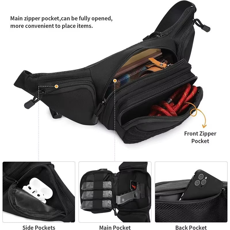 Hunting Waist Bag Men'S Tactical Fanny Pack Water-Proof Molle Hiking Climbing Mobile Phone Belt Pack Outdoor Sport Combat Bags