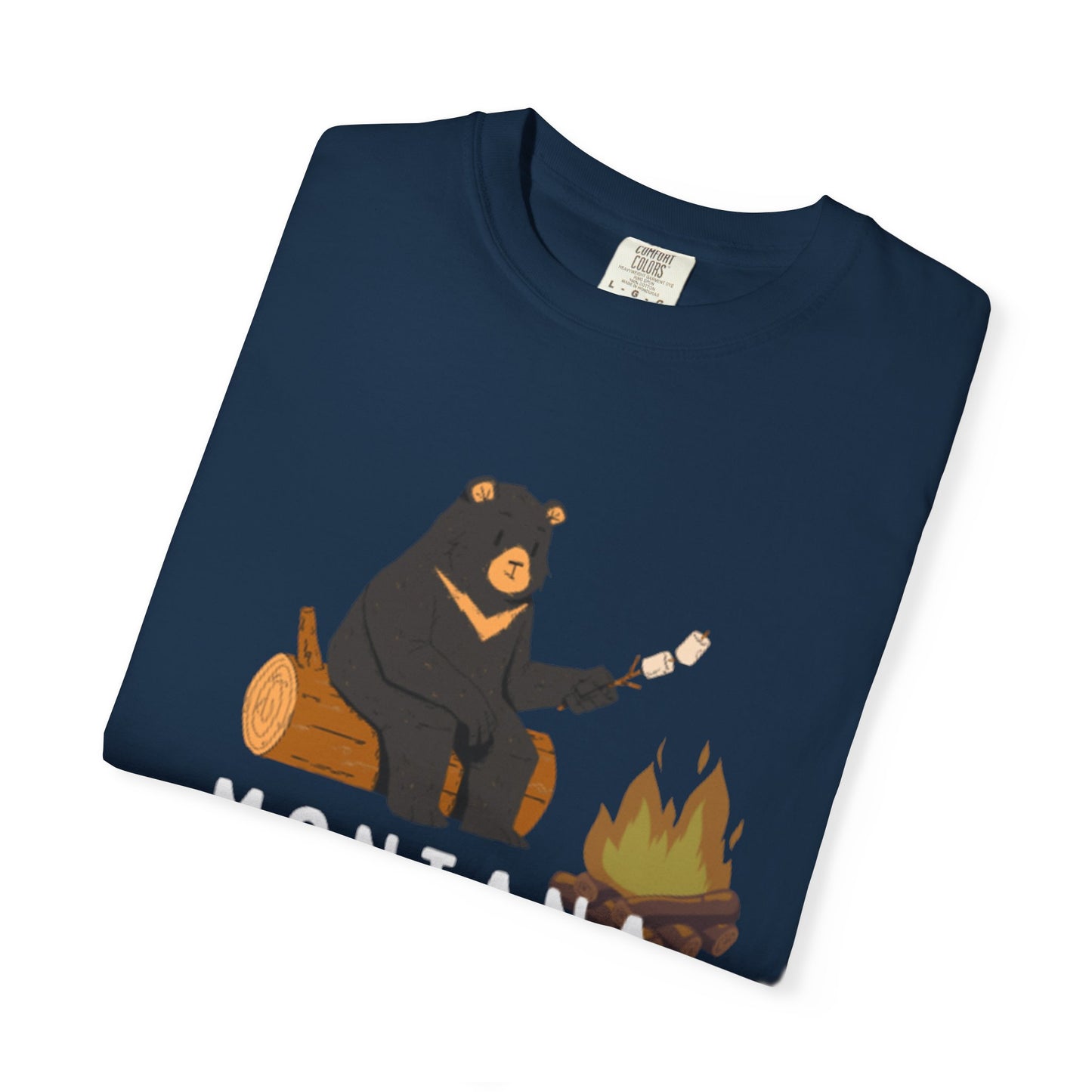 MBO's Bear Camping T-shirt | Unisex Garment-Dyed Tee, Outdoor Adventure Shirt, Camping Gift, Nature Lover Apparel, Montana Outfits