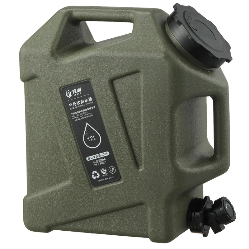 10/12L Camping Water Container Outdoor Water Bucket Large Capacity Portable Water Bag Detachable Faucet Picnic Drive Water Tank