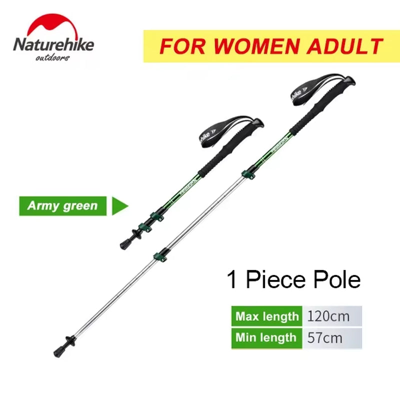 Outdoor Walking Stick Aluminum Alloy Alpenstock Telescopic Hiking Trekking Pole for Adult Kids Women Men Children