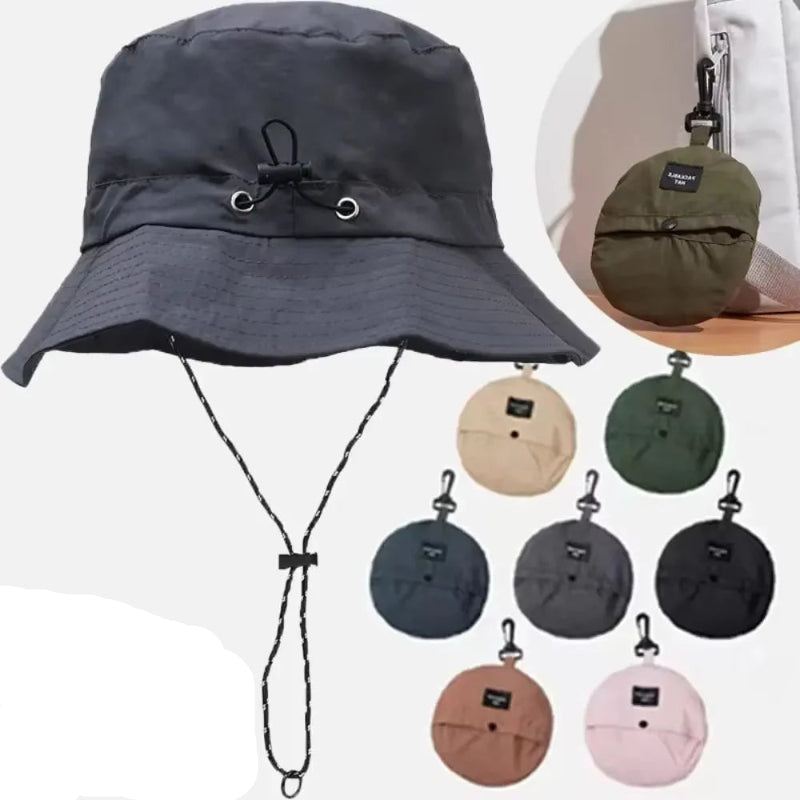 Summer Sun Protection Waterproof Fisherman Hat Bucket Camping Hiking Mountaineering Cap with Storage Bag Anti-Uv Sun
