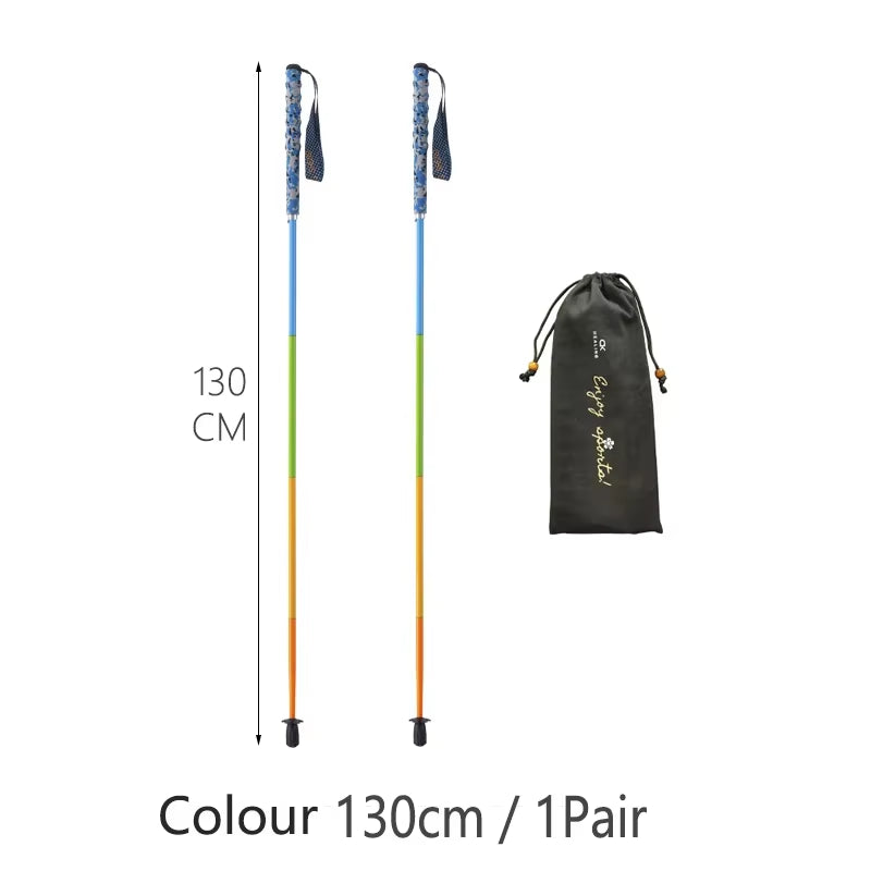 HEALING Ultra Light Trekking Pole Carbon Folding Hiking Stick Collapsible Hiking Poles Trekking Stick Walking Poles Walk