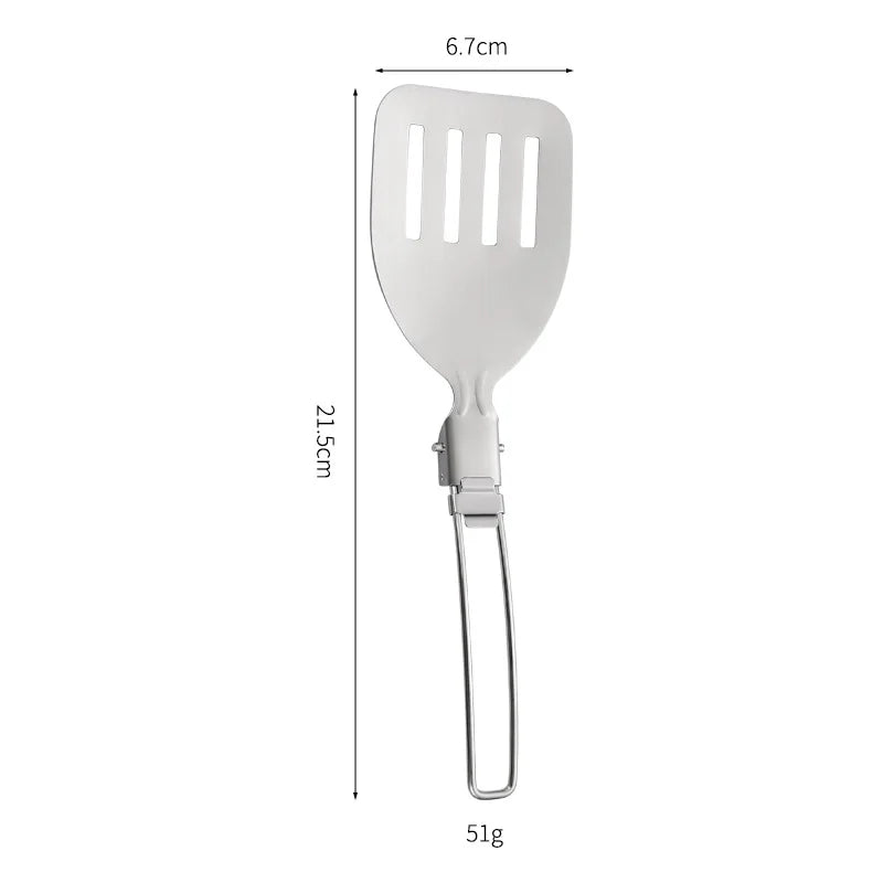304 Stainless Steel Outdoor Portable Folding Kitchenware Outdoor Multifunctional Camping Cookware Picnic Shovel Spoon