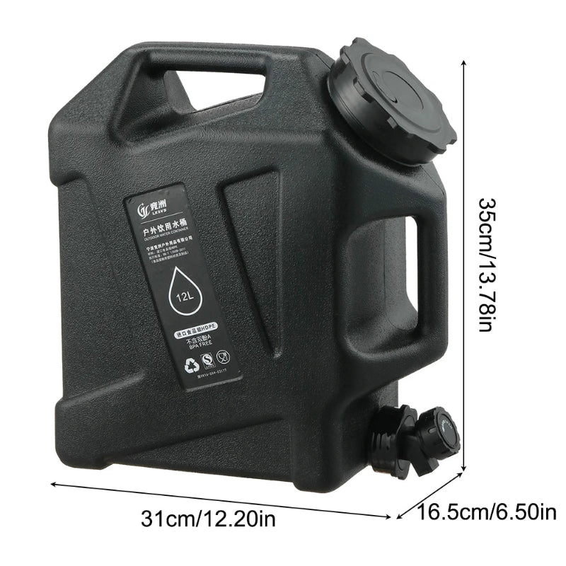 10/12L Camping Water Container Outdoor Water Bucket Large Capacity Portable Water Bag Detachable Faucet Picnic Drive Water Tank