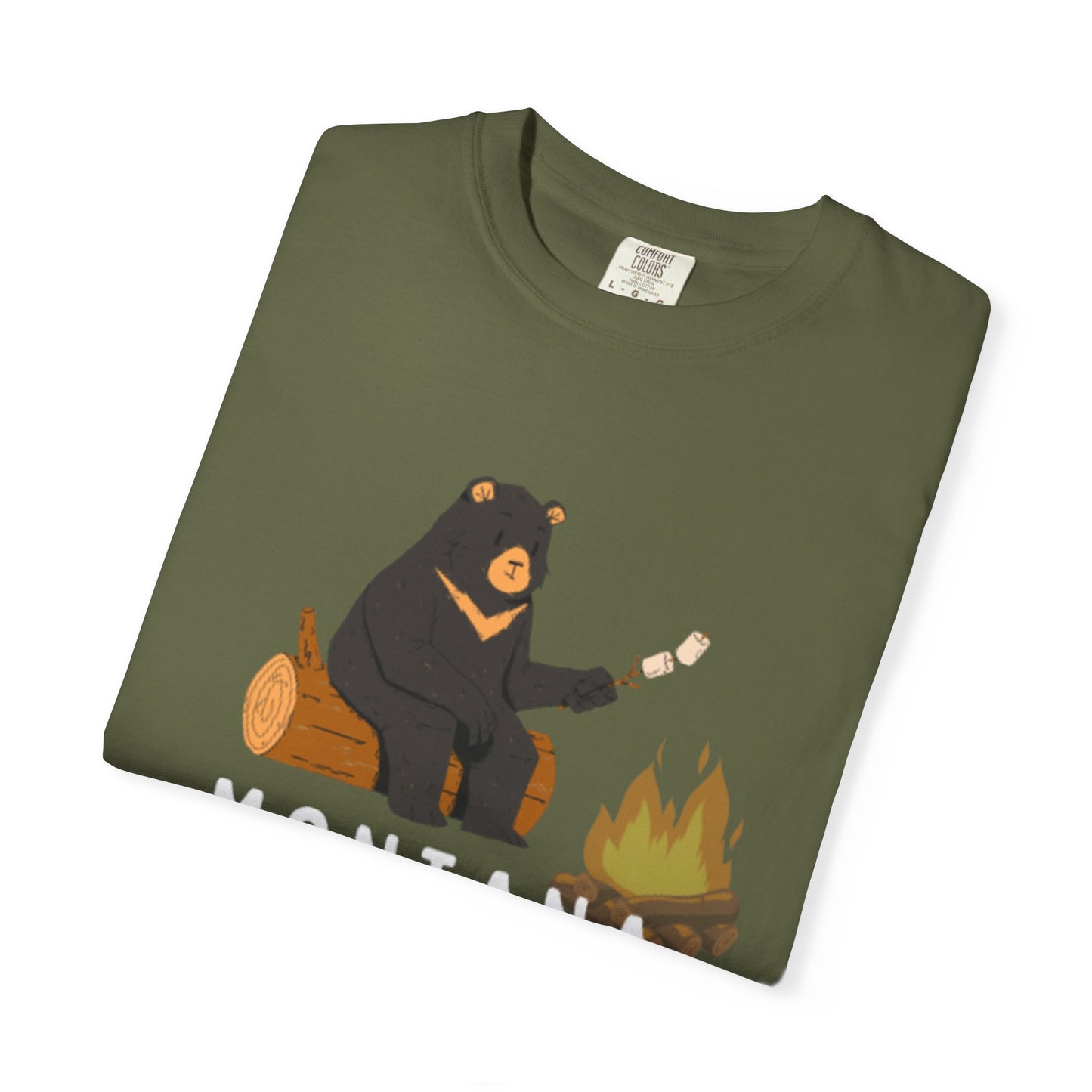 MBO's Bear Camping T-shirt | Unisex Garment-Dyed Tee, Outdoor Adventure Shirt, Camping Gift, Nature Lover Apparel, Montana Outfits