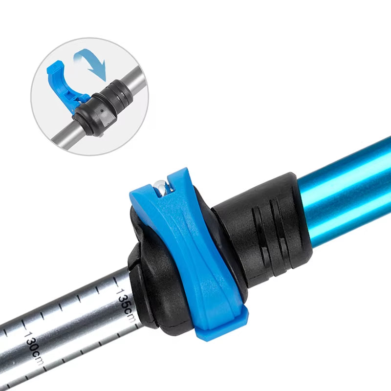 Outdoor Walking Stick Aluminum Alloy Alpenstock Telescopic Hiking Trekking Pole for Adult Kids Women Men Children