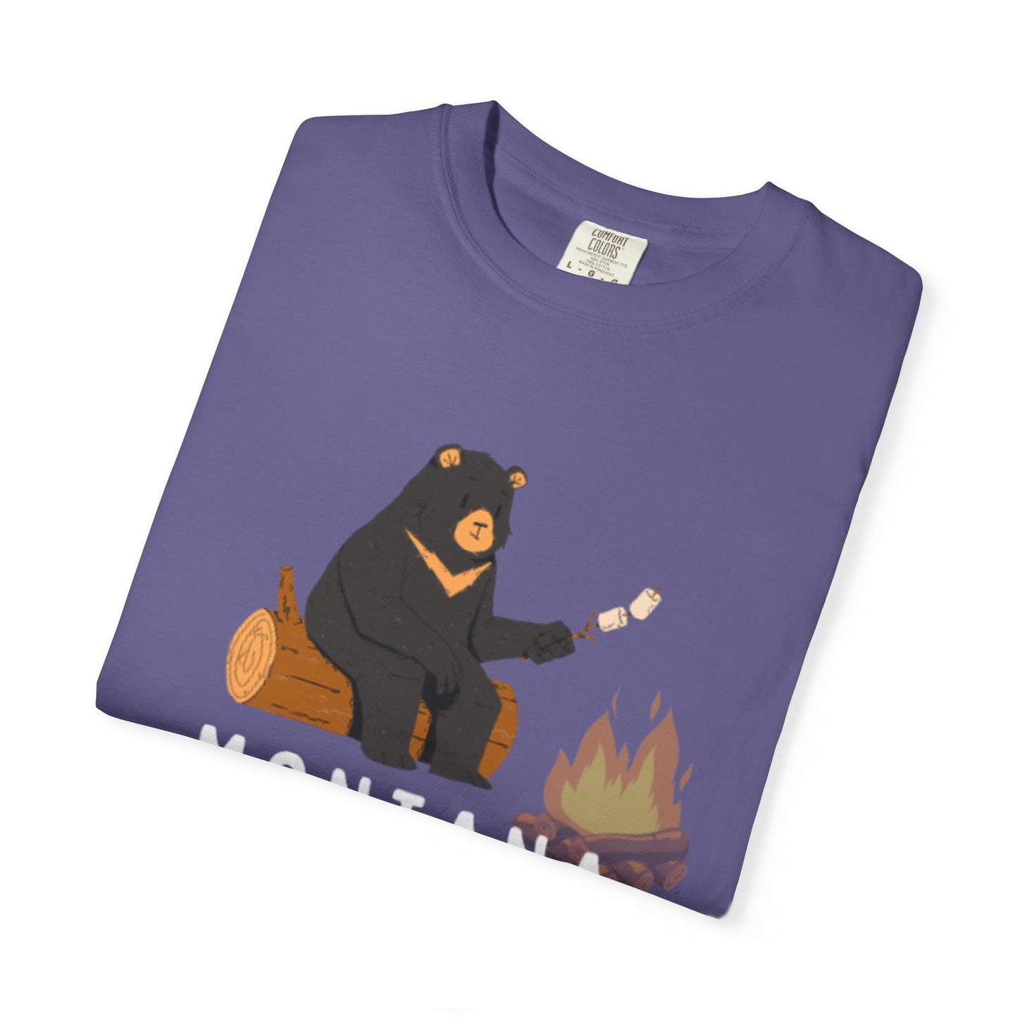 MBO's Bear Camping T-shirt | Unisex Garment-Dyed Tee, Outdoor Adventure Shirt, Camping Gift, Nature Lover Apparel, Montana Outfits