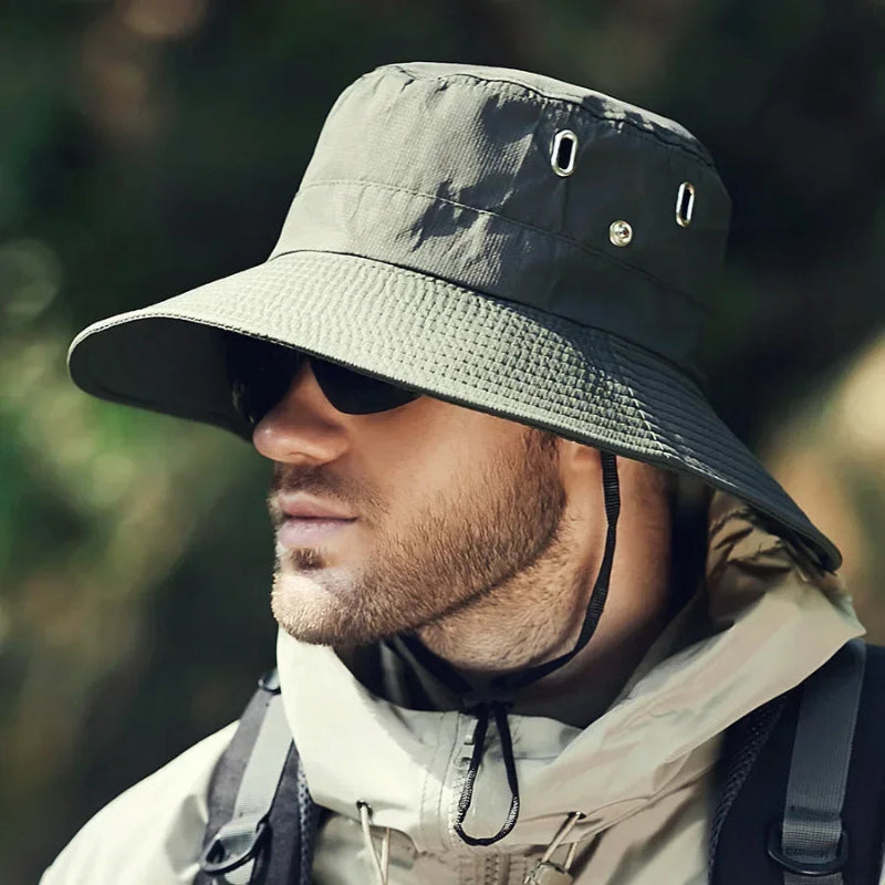 New Men'S Wide Brim Sun Hat - Waterproof UV Protection Safari Bucket Hat for Fishing Hiking Climbing Summer Outdoor Oversized