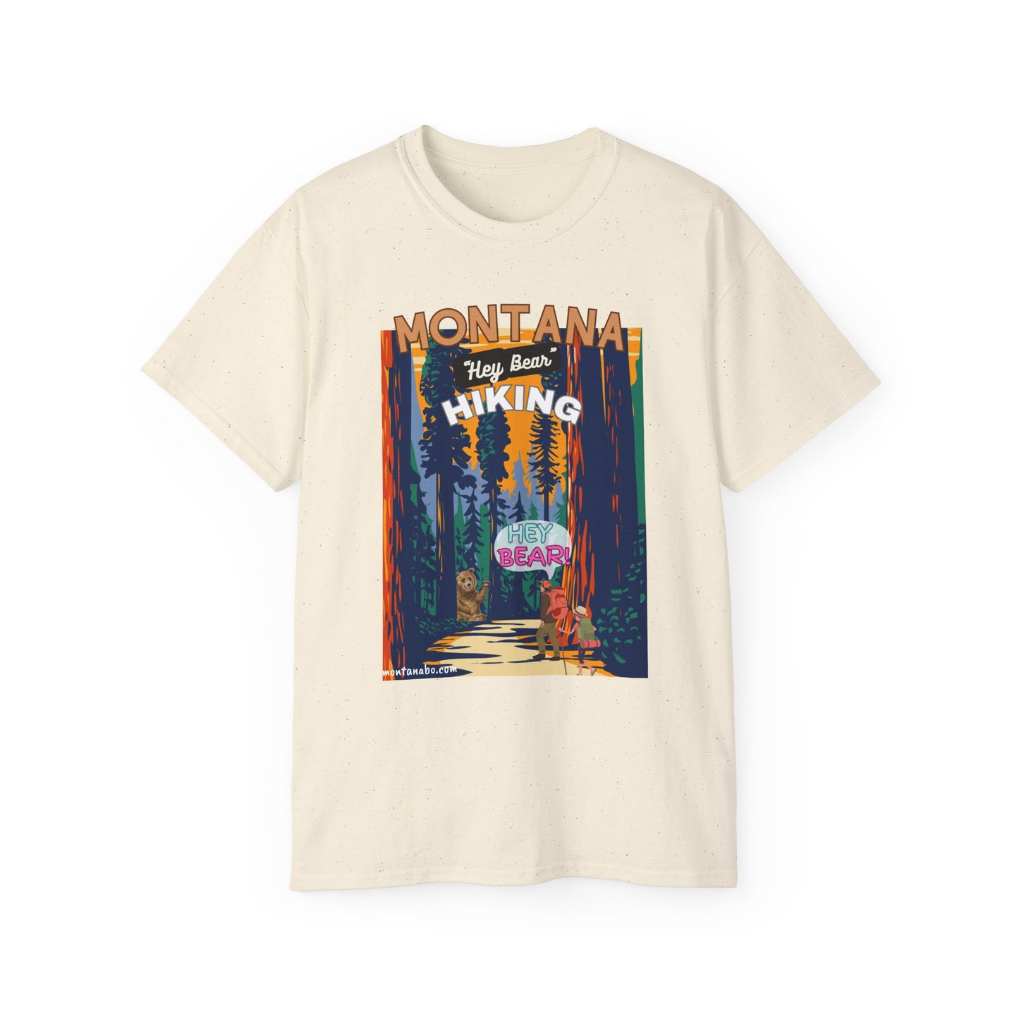 Hiking T-shirt Hey Bear Funny Montana By Montana Backcountry Outfitterz