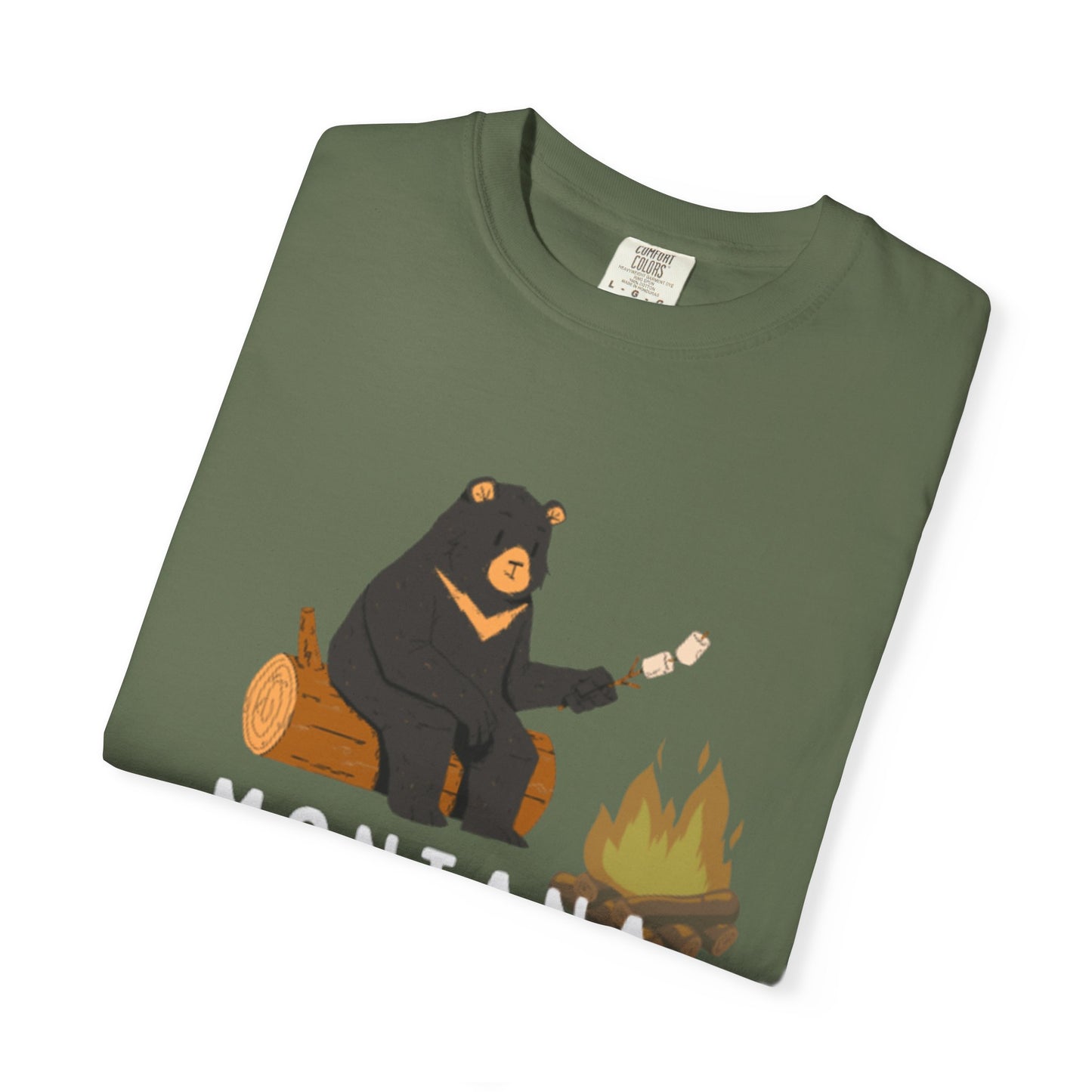 MBO's Bear Camping T-shirt | Unisex Garment-Dyed Tee, Outdoor Adventure Shirt, Camping Gift, Nature Lover Apparel, Montana Outfits