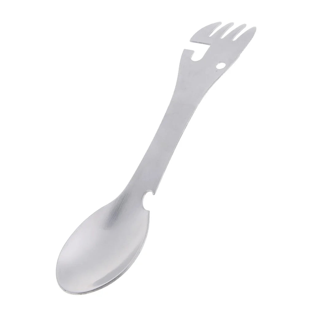 Multifunctional Camping Spork Titanium Stainless Steel Portable Outdoor Camping Survival Cookware Utensils