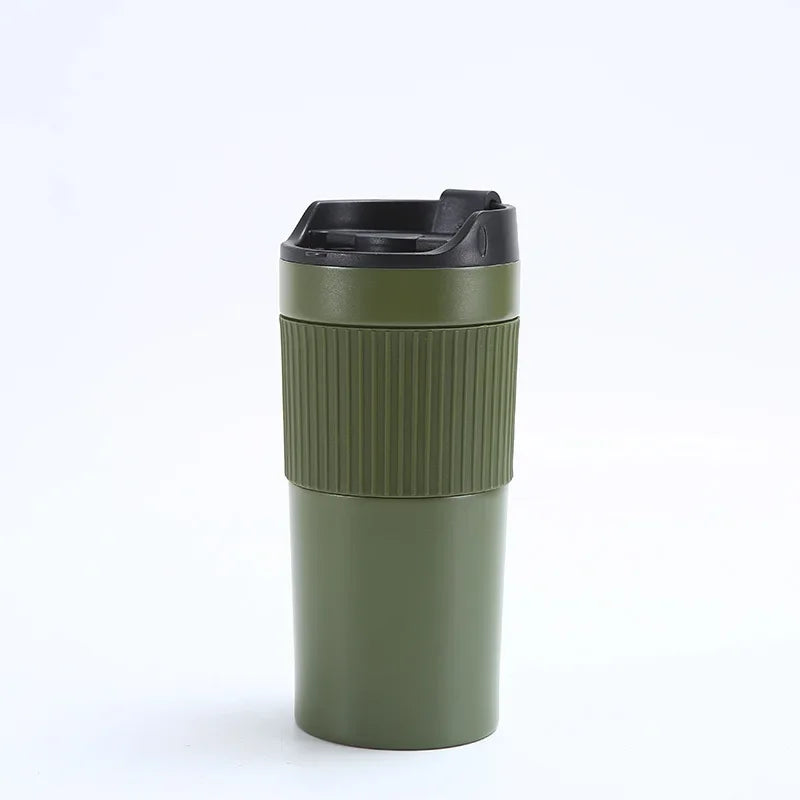 Portable Coffee Maker French Press Insulated Mug with Double Walled Insulated Vacuum Coffee Tea Thermos Mug for Travel Outdoor