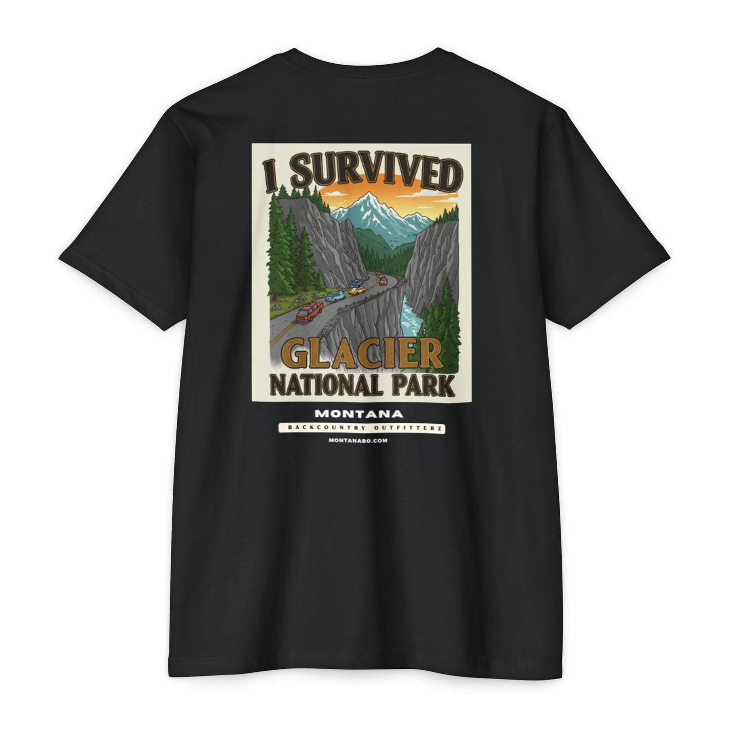 Adventure T-Shirt - I Survived Glacier National Park, Travel Shirt, Nature Lover Gift, Outdoor Tee, Hiking Apparel