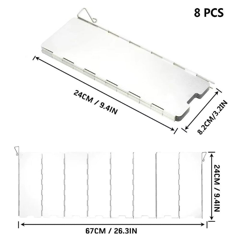 8/9/10/12/14/16 Plates Gas Stove Wind Shield Outdoor Camping Picnic Cooking Burner Windproof Screen Aluminum Alloy Wind Screen